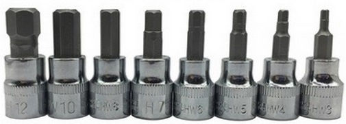 Horusdy Bit-Stecknüsse mit Bits Allen und Antriebsvierkant 1/4'' Set 8Stück