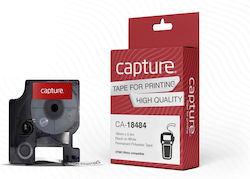 Capture 19mm X 5.5m Black On White Permanent Polyester Tape