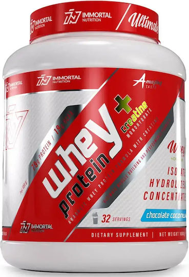 Immortal Nutrition Whey Protein + Creatine Protein Molke mit Kreatin & Geschmack Schokolade-Kokosnuss 1kg