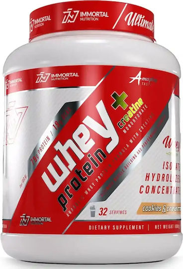 Immortal Nutrition Whey Protein + Creatine Protein Whey with Creatine & Flavor Cookies & Cream 1kg