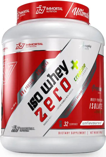 Immortal Nutrition Iso Whey Zero + Creatine Protein Whey with Creatine Gluten & Lactose Free with Flavor Unflavoured 1kg