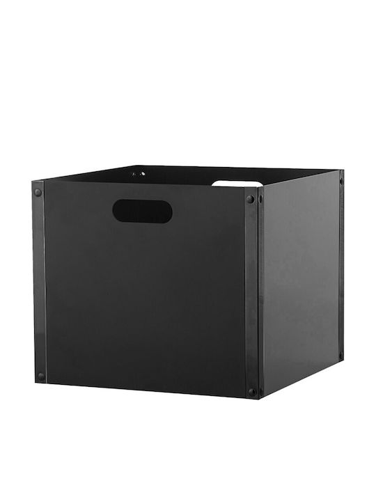Zogometal Μεταλλικό Καλάθι Αποθήκευσης Ξύλων 37x37x32cm Μαύρο