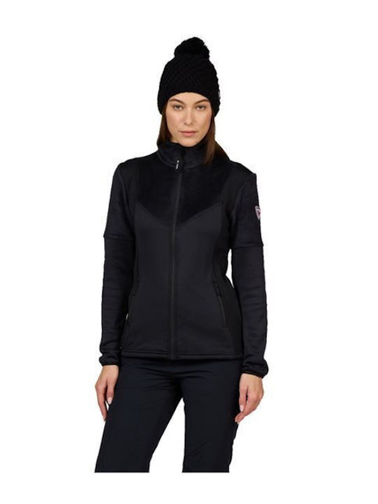 Fleece Γυναικεία Ζακέτα σε Μαύρο Χρώμα
