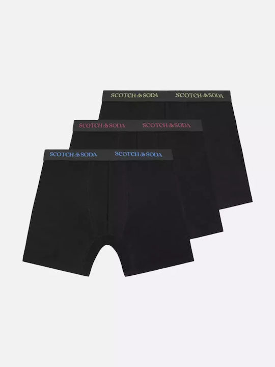 Scotch & Soda Μποξεράκια 3Pack Μαύρα