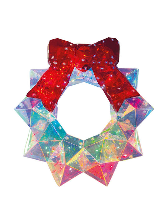 Dorosimo Crăciun Decorativ Coroană de flori cu lumină LED Pe baterii cu Diametru 30cm.