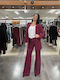 Damen Bordeaux Set mit Hose in Entspannter Passform
