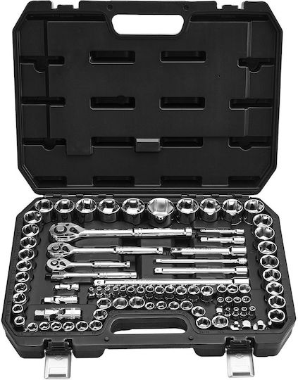 Vevor Socket Set 86 Pieces 9.5 & 6.4 & 12.7 mm Socket Driver SAE Metric Mechanic Tool Set Screwdriver Accessories Storage Case Alloy Steel Cr-v Car Repair