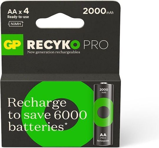 Батерия Gp Recyko Pro Aa Lr6 2000mah Bl/4