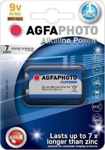 Battery Agfaphoto Alkaline Plus 6lr61 9v Bl./1pc