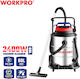 WorkPro Wp423008 Staubsauger Flüssigkeiten / Feststoffe 2400W mit Edelstahl Behälter 60Es