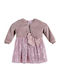 Children's Dress Long Sleeve Velvet Set with Coat Pink