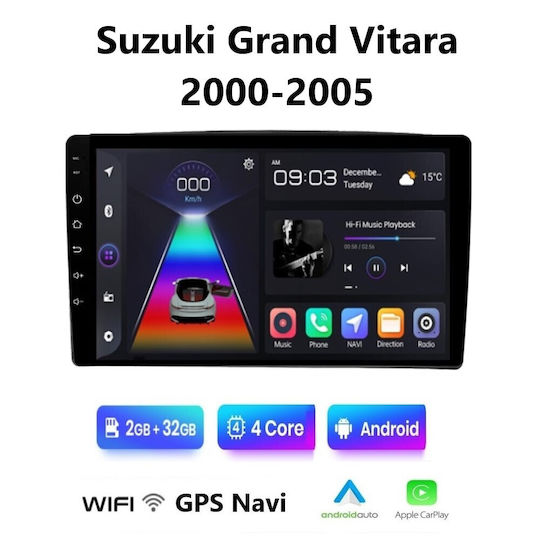 Car Audio System for Suzuki Grand Vitara 2000-2005 (Bluetooth/USB/WiFi/GPS/Apple-Carplay/Android-Auto) with Touch Screen 9"