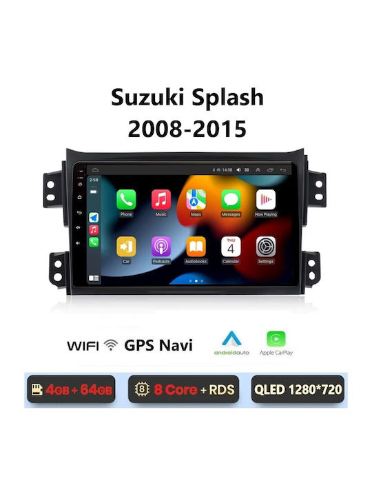 Car Audio System for Suzuki Splash 2008-2015 (Bluetooth/USB/WiFi/GPS/Apple-Carplay/Android-Auto) with Touch Screen 9"