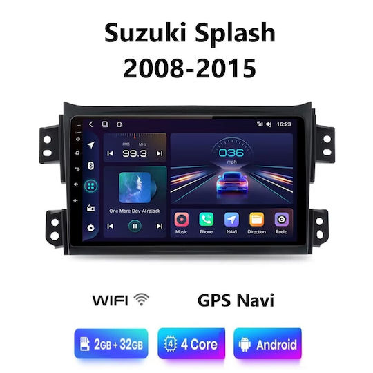 Car Audio System for Suzuki Splash 2008-2015 (Bluetooth/USB/WiFi/GPS/Apple-Carplay/Android-Auto) with Touch Screen 9"