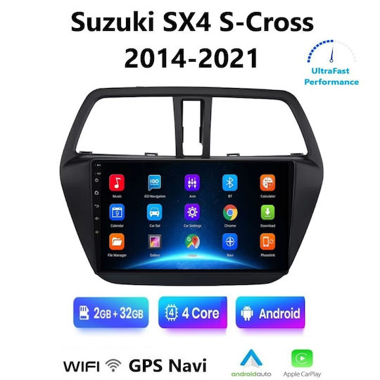 Ηχοσύστημα Αυτοκινήτου για Suzuki SX4 S-Cross 2014-2021 (Bluetooth/USB/WiFi/GPS/Apple-Carplay/Android-Auto) με Οθόνη Αφής 9"