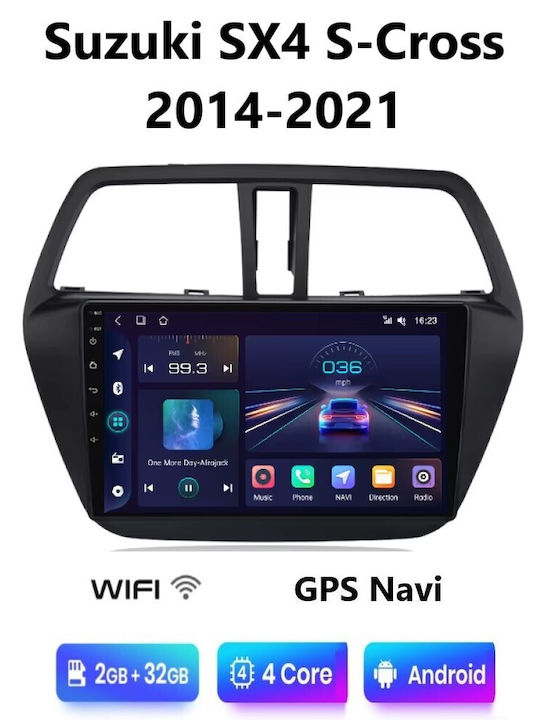 Car Audio System for Suzuki SX4 S-Cross 2014-2021 (Bluetooth/USB/WiFi/GPS/Apple-Carplay/Android-Auto) with Touch Screen 9"