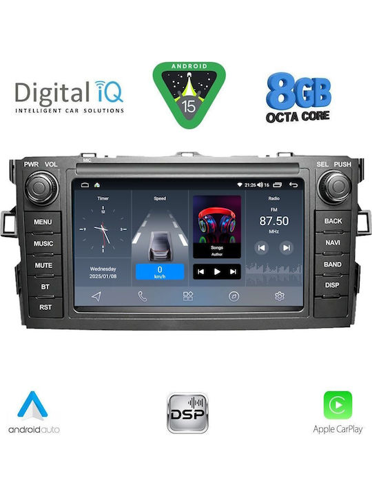 Digital IQ Auto-Audiosystem für Toyota Auris 2007-2012 (Bluetooth/USB/WiFi/GPS/Apple-Carplay/Android-Auto)