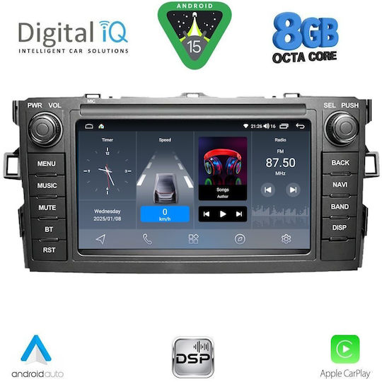 Digital IQ Car Audio System for Toyota Auris 2007-2012 (Bluetooth/USB/WiFi/GPS/Apple-Carplay/Android-Auto)