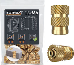 Ruthex Σπειρωτά Ένθετα M6 – 25 Τμχ