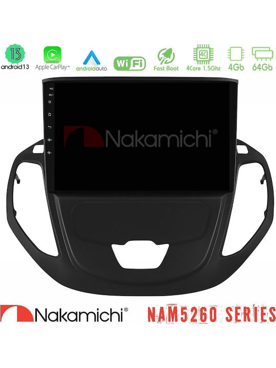 Nakamichi Car Audio System for Ford Transit Courier 2015-2023 (Bluetooth/USB/AUX/WiFi/GPS/Apple-Carplay/Android-Auto) with Touch Screen 9"