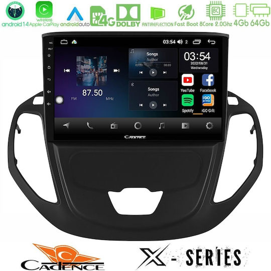 Cadence Ηχοσύστημα Αυτοκινήτου για Ford Transit Courier 2015-2023 (Bluetooth/USB/WiFi/GPS/Apple-Carplay/Android-Auto) με Οθόνη Αφής 9"