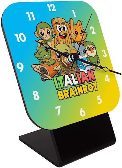 Koupakoupa Wooden Desktop Clock Italian Brainrot Friends