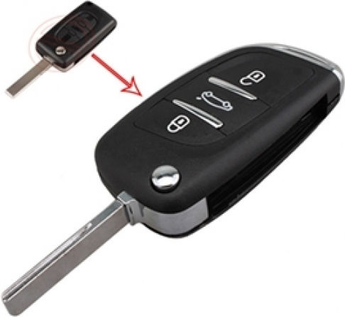 Citroen Foldable Replacement Key Cover 3 Buttons Blade Hu83 Without Key Dga 1 Pc