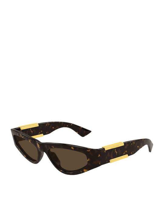 Bottega Veneta Feminini Ochelari de soare cu Maro Tortoise Cadru și Maro Lentilă BV1407S 002