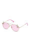 Skechers Women's Sunglasses with Gold Metal Frame and Pink Lens
