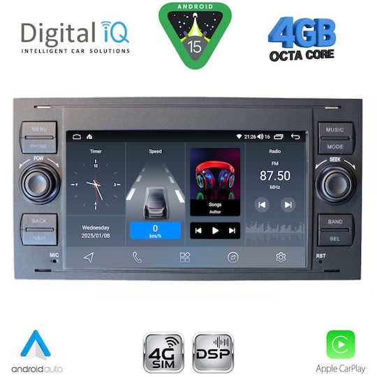 Digital IQ Car Audio System for Ford C-Max 2004-2008 Bluetooth USB Wi-Fi GPS Apple CarPlay Android Auto with 7 Inch Touch Screen DIGITAL IQ BLG 402B CPA