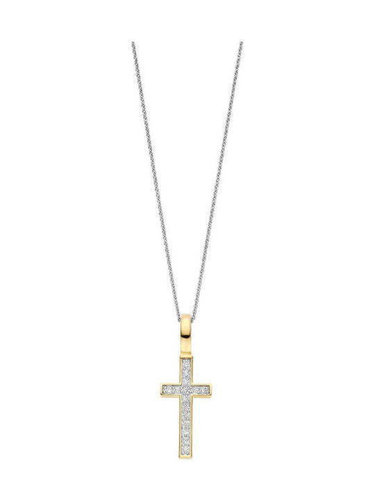 Ti Sento Silberner Vergoldeter Kreuz