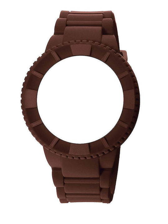 WATX & CO Καουτσούκ Λουράκι Καφέ 43mm