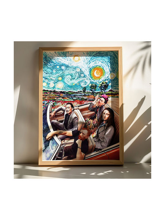 Pakketo Heavento Πίνακας Ελαιογραφία Αντίγραφο του Van Gogh Ξύλινος 70x50cm