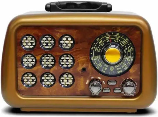 Cmik MK-199 Retro Επιτραπέζιο Ραδιόφωνο Επαναφορτιζόμενο με Bluetooth και USB Καφέ