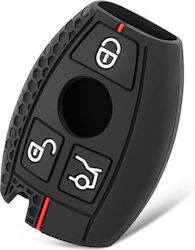Silicone Key Case 3 Buttons Mercedes Benz Black
