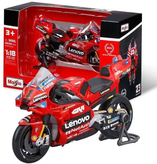 Миниатюрна Мотор Ducati Corse Francesco Bagnaia No.1 Мащаб 1:18 Червен