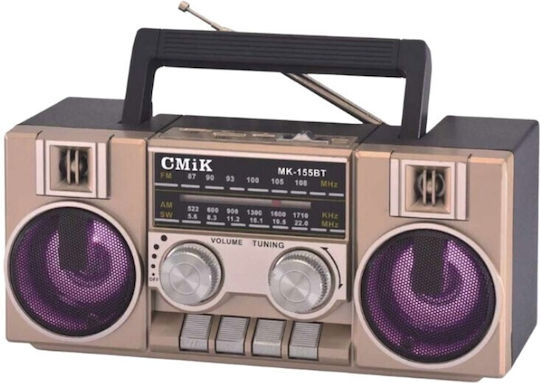 Cmik MK-155BT Retro Επιτραπέζιο Ραδιόφωνο Χρυσό