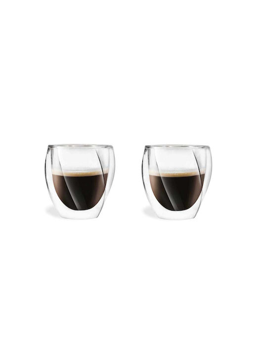 Vialli Design Set Gläser Kaffee/Freddo aus Glas 250ml 2Stück
