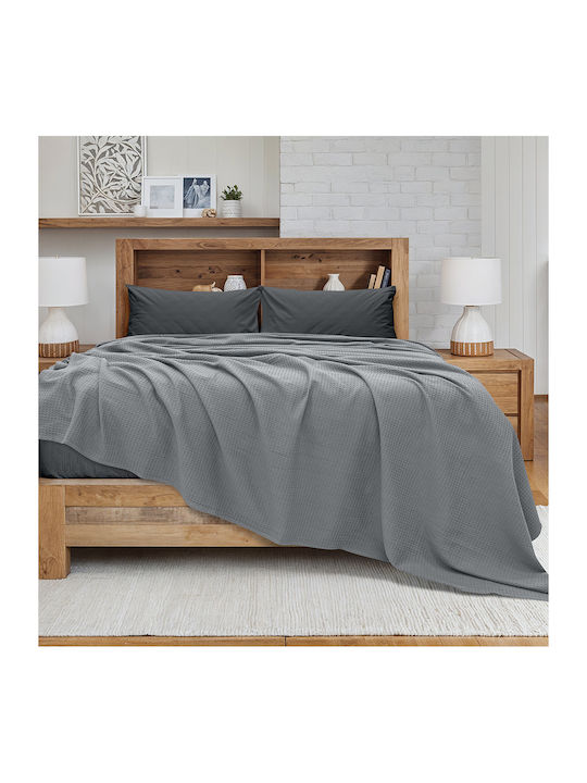 Lino Home Cocoon Pique Blanket Double 240x260cm Gray
