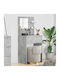 Floor-standing Bedroom Makeup Dressing Table Wooden Grey with Mirror 60x39.5x135cm