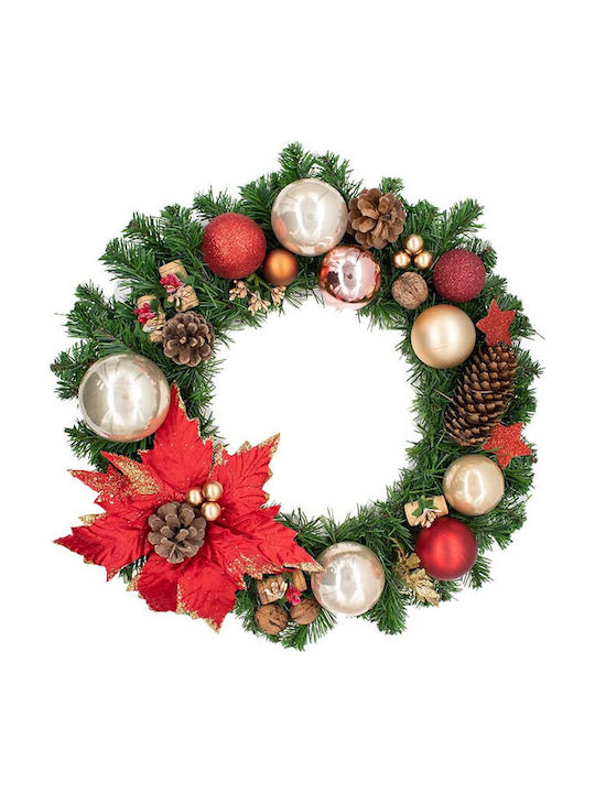 Velve Crăciun Decorativ Coroană de flori cu Diametru 45cm.