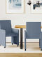 Scaun de exterior Metalic Albastru 2buc 57x66x94cm