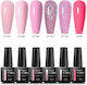 Set 6 UV LED Gel Nagellack Sommerkollektion Glitzer