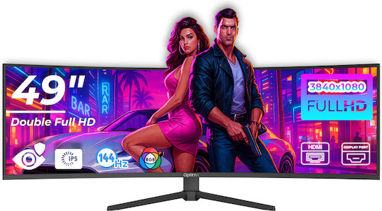 OptimX MT49j UltraWide IPS Curbat Gaming Monitor 49" 3840x1080 144Hz Argintiu