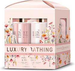 Grace Cole Peony-Peach & Raspberry Glamorous Glow Skin Care Set for Moisturizing & Body Cleaning