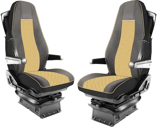 Комплект Калъфи За Камион 2 Бр Volvo Fh 2013+ Бежова Еко Кожа