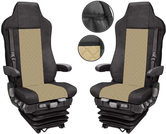 Комплект Калъфи За Камион 2 Бр Man Tgx 2021+ Бежова Еко Кожа