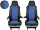 Set Truck Covers 2 Pieces Man Tgx 2017+ Blue Eco Leather