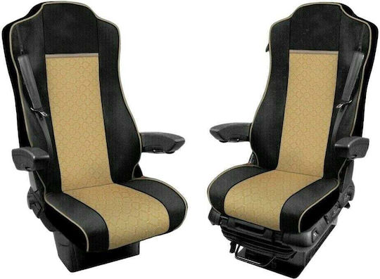 Комплект Калъфи За Камион 2 Бр Mercedes Actros Mp3 Mp4 2015 2020 Бежова Еко Кожа