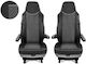 Set Truck Seat Covers 2 Pieces Man Tgx 2017+ Grey Eco Leather